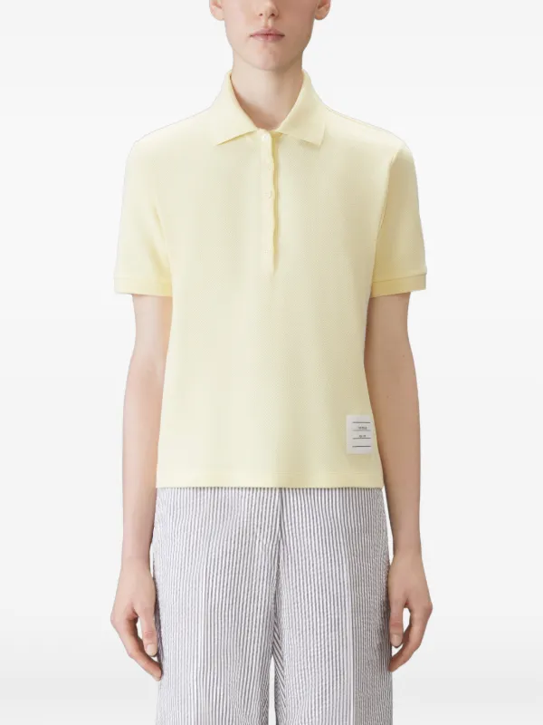 Thom Browne Classic Pique 4-bar Polo in Yellow