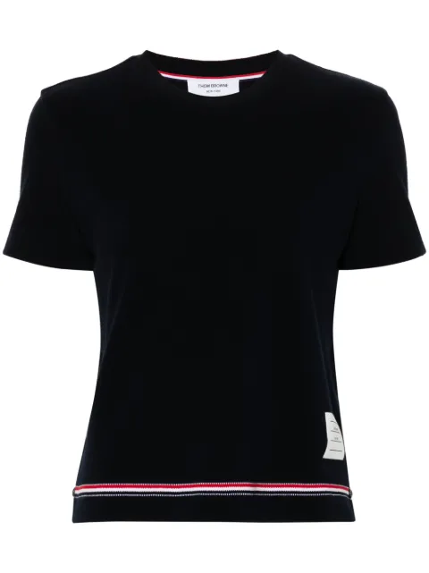 Thom Browne piqué logo-patch jumper
