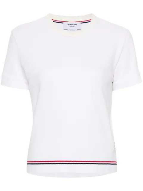 Thom Browne RWB-stripe piqué-knit top