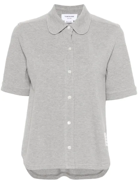 Thom Browne logo-patch piqué shirt