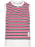 Thom Browne striped linen top - White