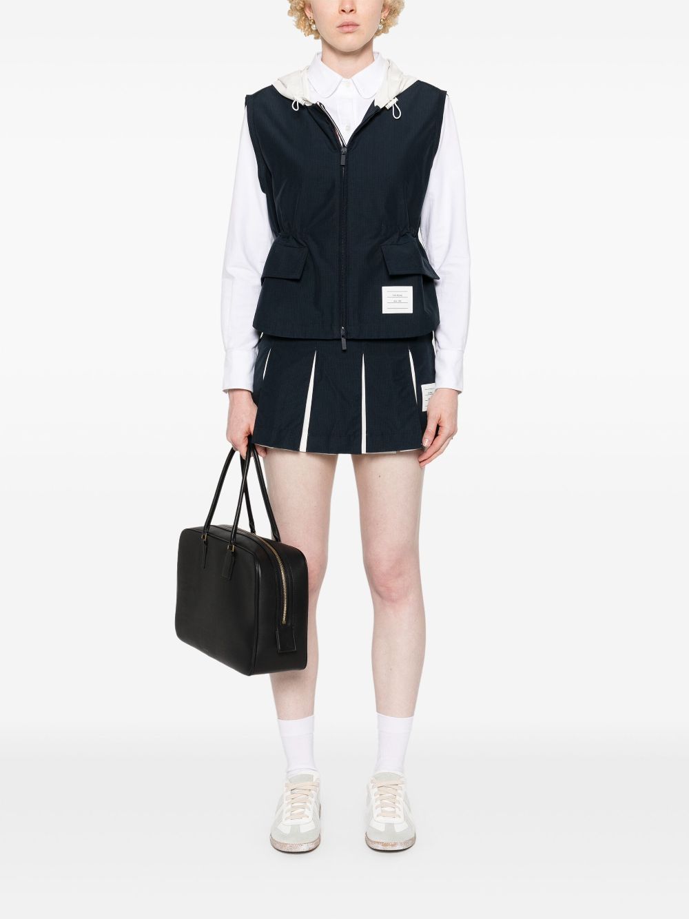 Thom Browne ripstop hooded gilet - Blue