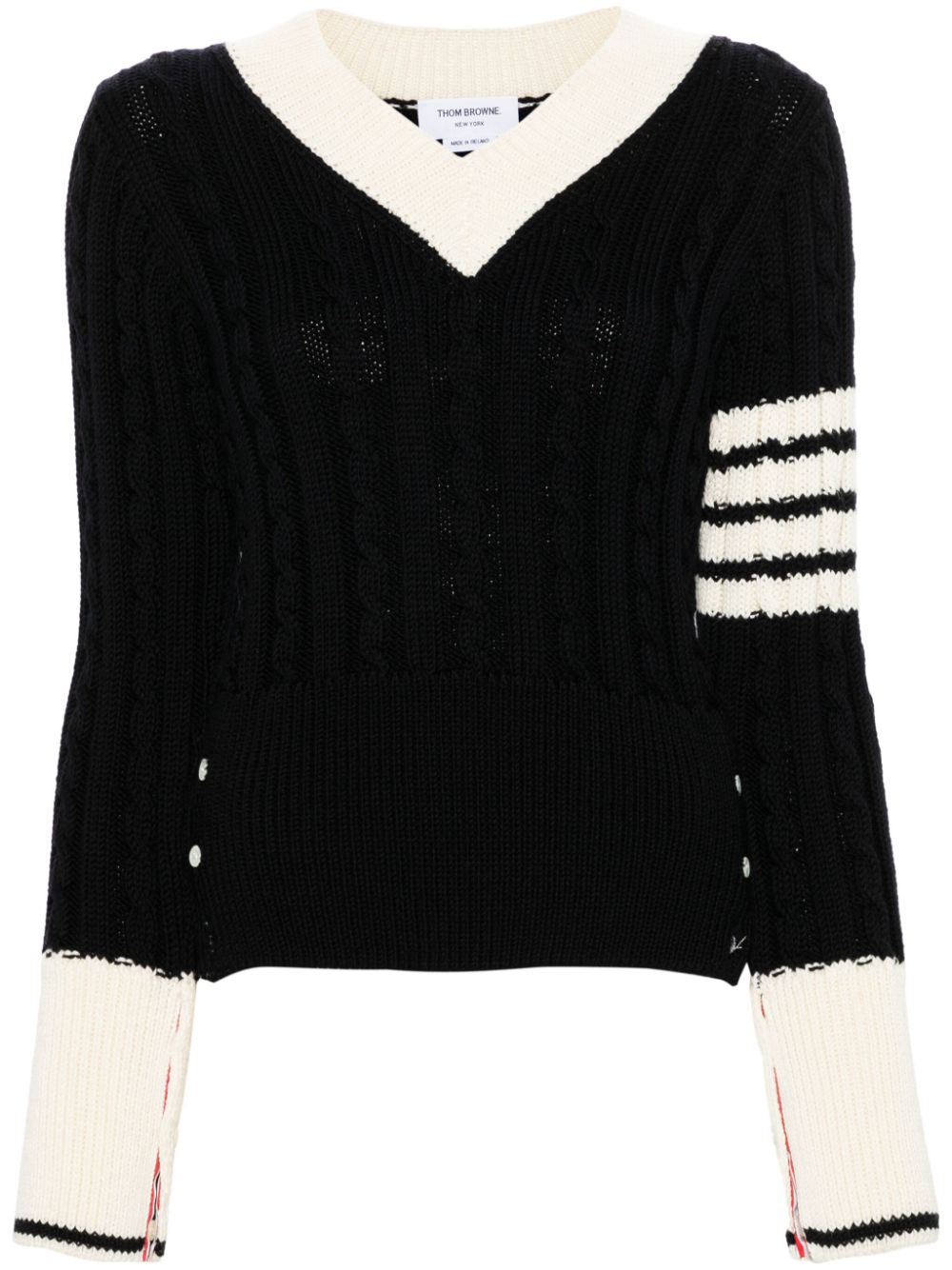 Thom Browne 4-Bar cable-knit jumper - Blue