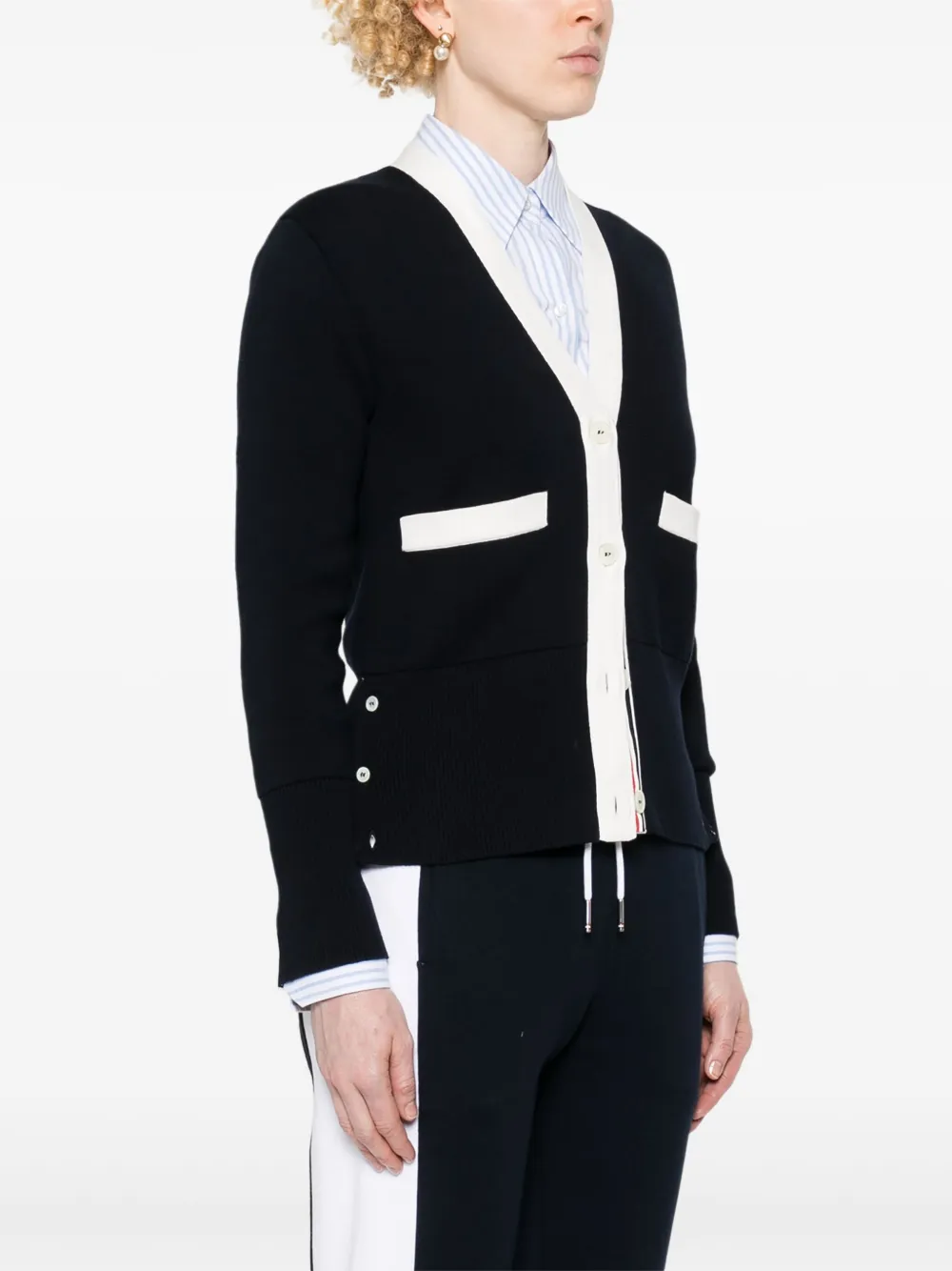 Thom Browne Vest met V-hals Blauw