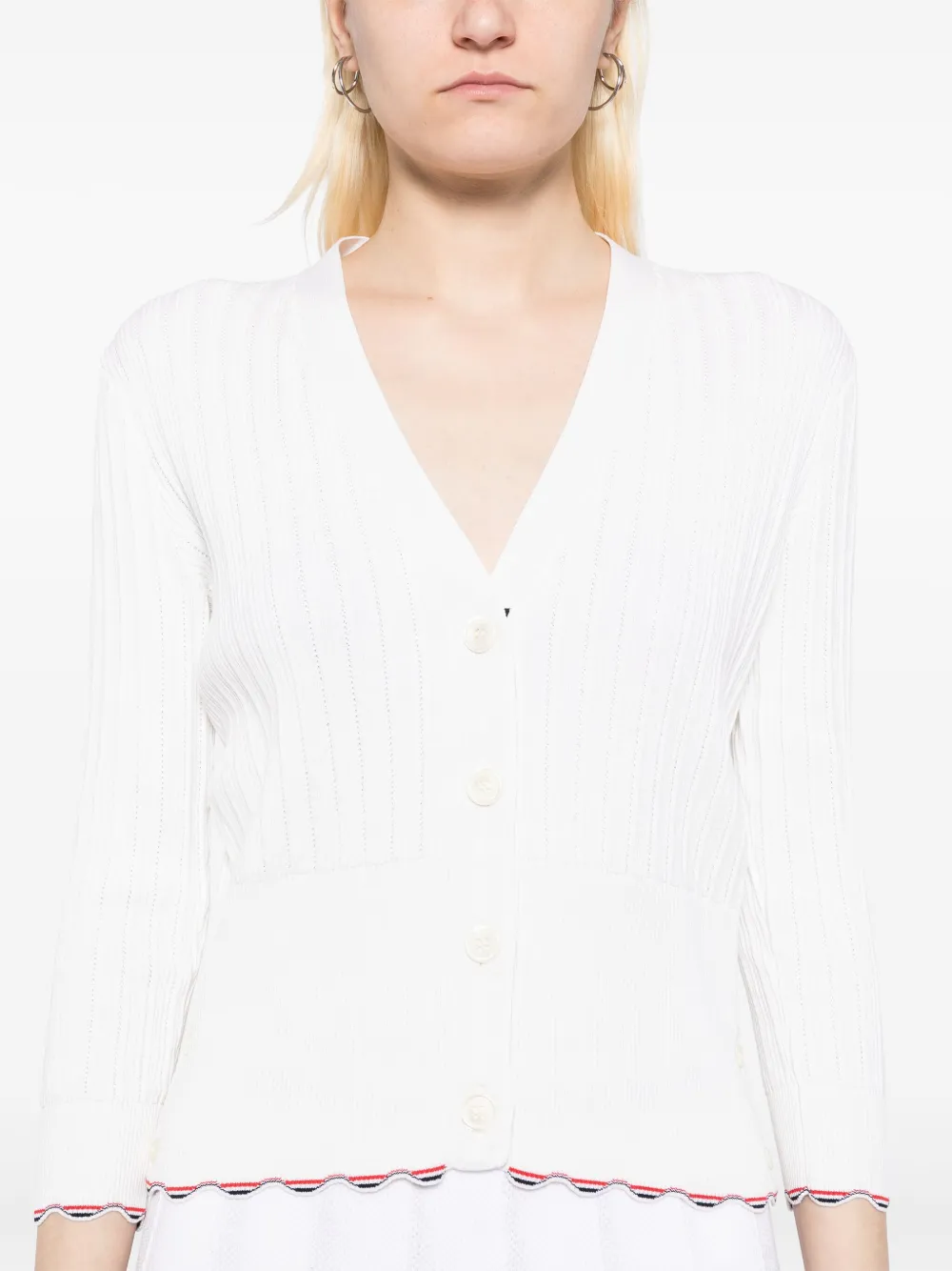 Thom Browne Vest met V-hals 100 WHITE