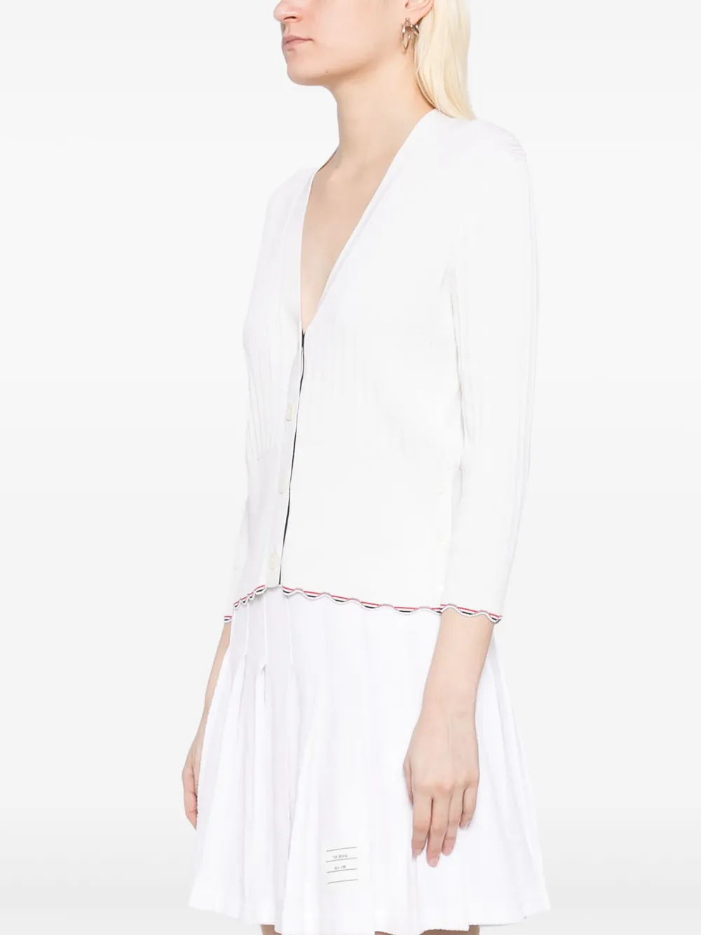 Thom Browne Vest met V-hals 100 WHITE