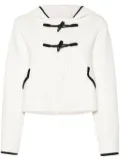 Thom Browne hooded knitted cardigan - White