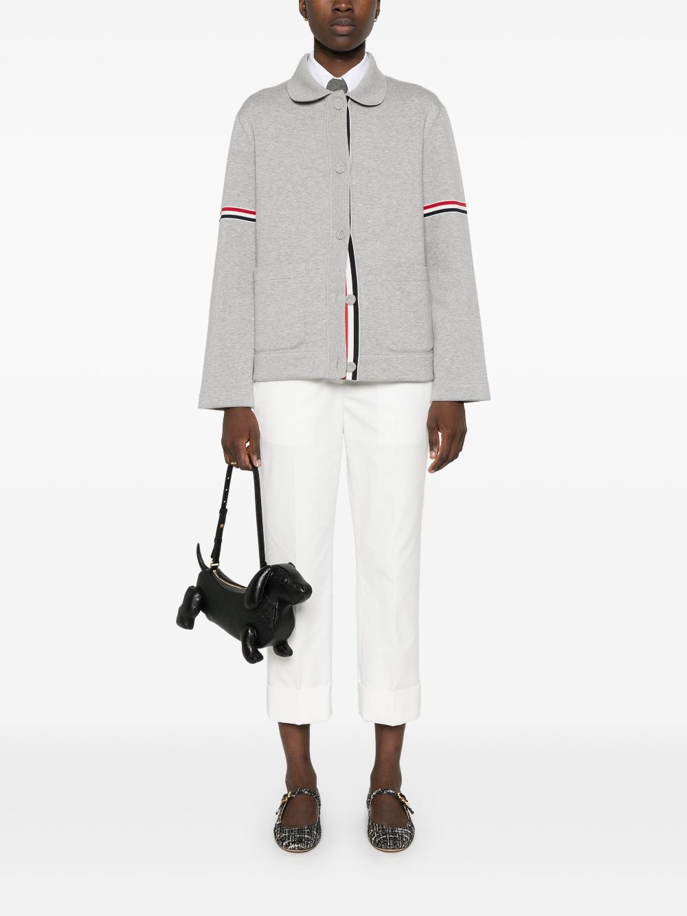 Thom Browne RWB-stripe cotton jacket - Grey