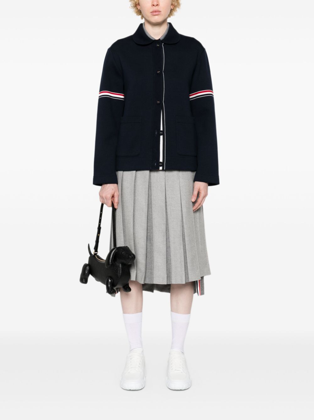 Thom Browne RWB-stripe cotton jacket - Blue