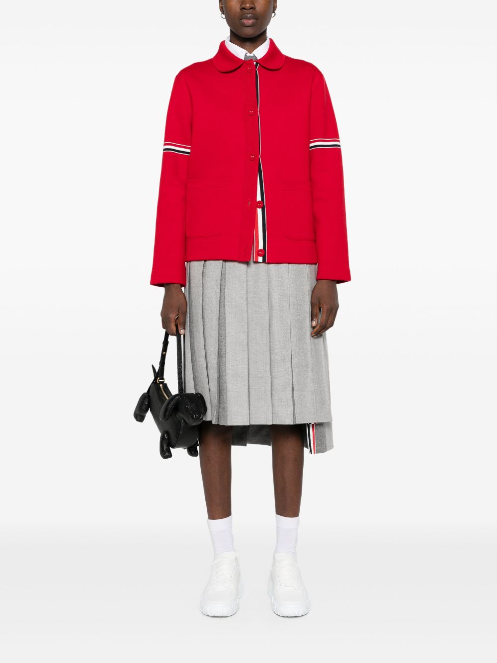 Thom Browne RWB stripe cotton jacket - Red