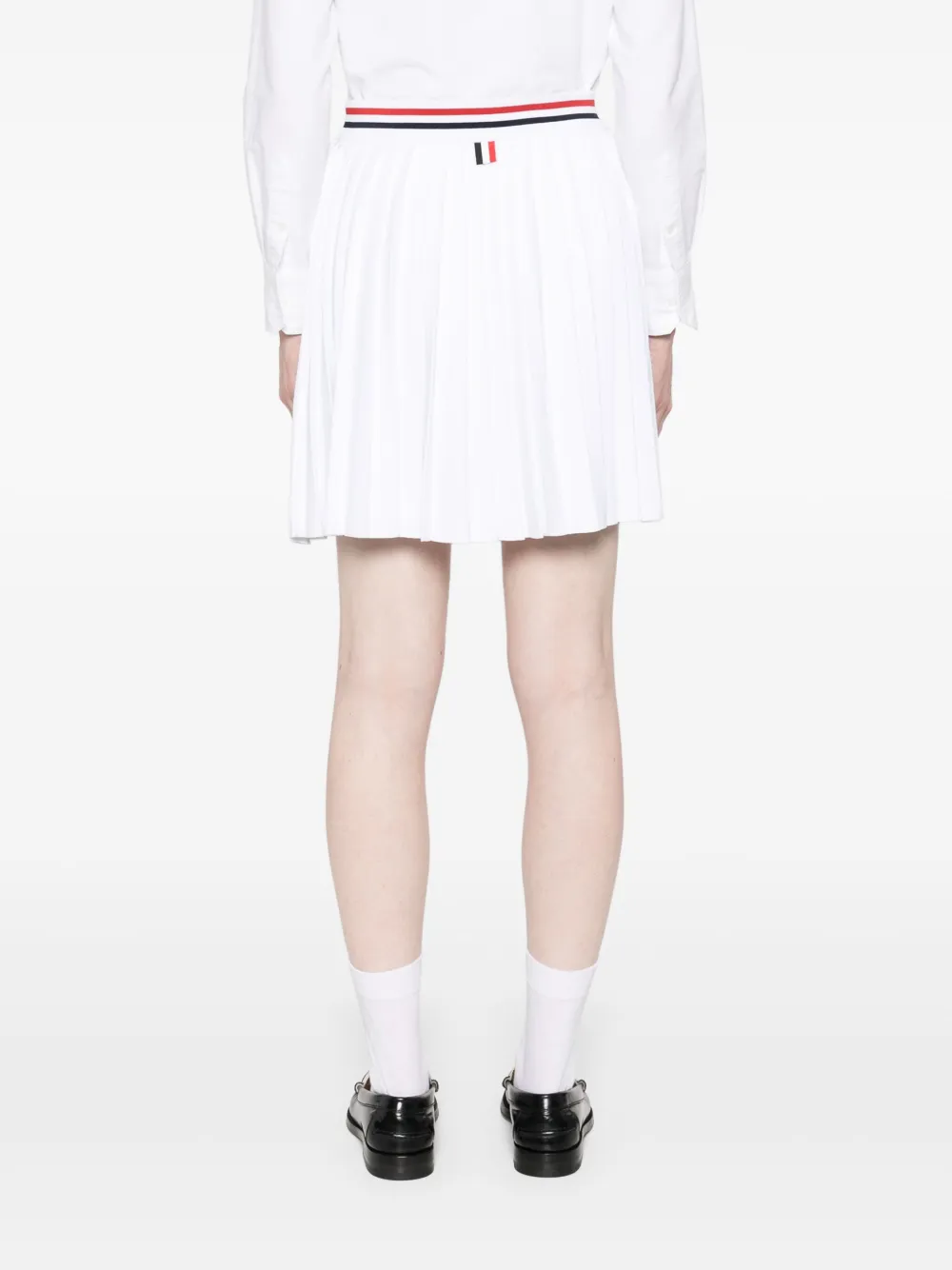 Thom Browne Plooirok met RWB-streep Wit