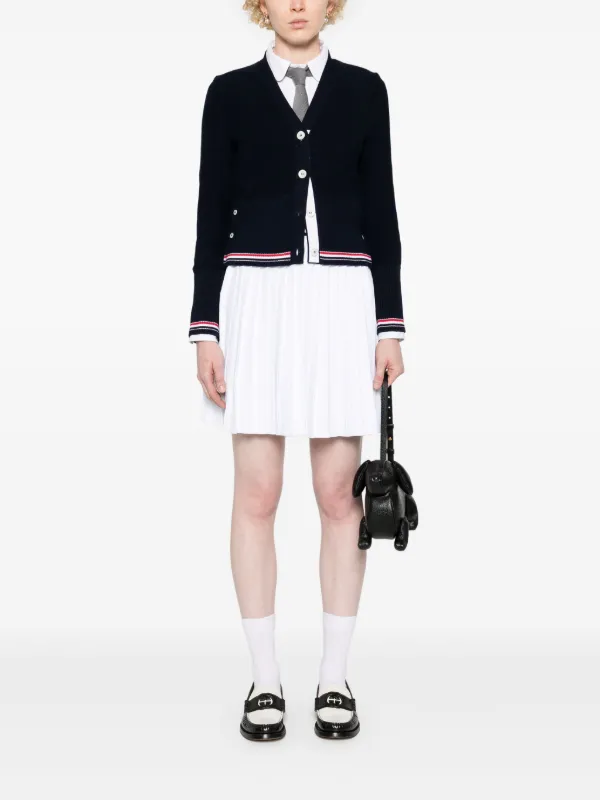 Thom Browne RWBストライプ プリーツミニスカート ホワイト FARFETCH JP