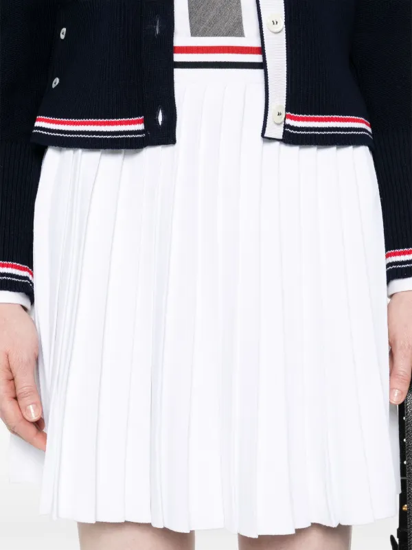 Thom Browne RWBストライプ プリーツミニスカート | ホワイト