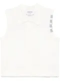 Thom Browne 4-Bar cotton vest - 100 WHITE