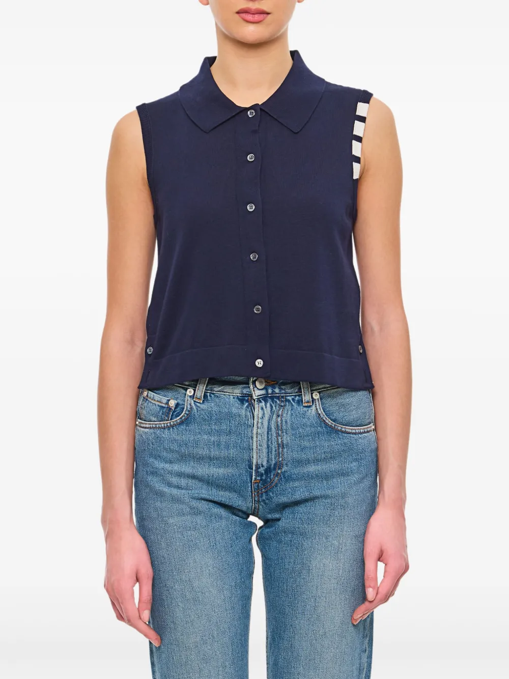 Thom Browne 4-Bar cotton vest | Blue | Image 1