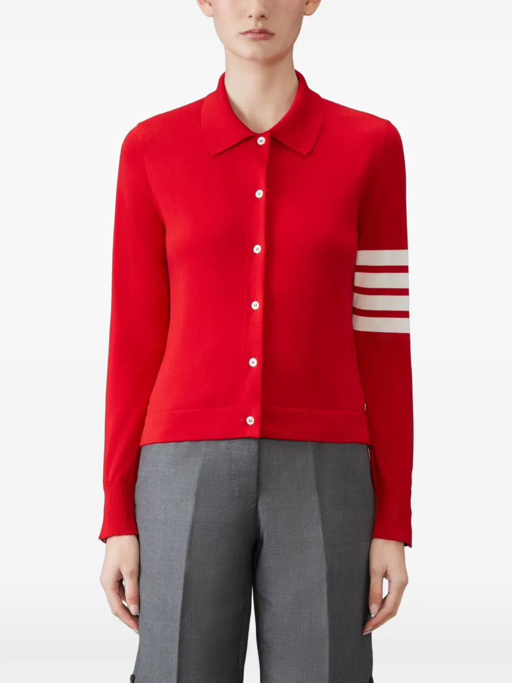 Thom Browne 4-Bar katoenen blouse Rood