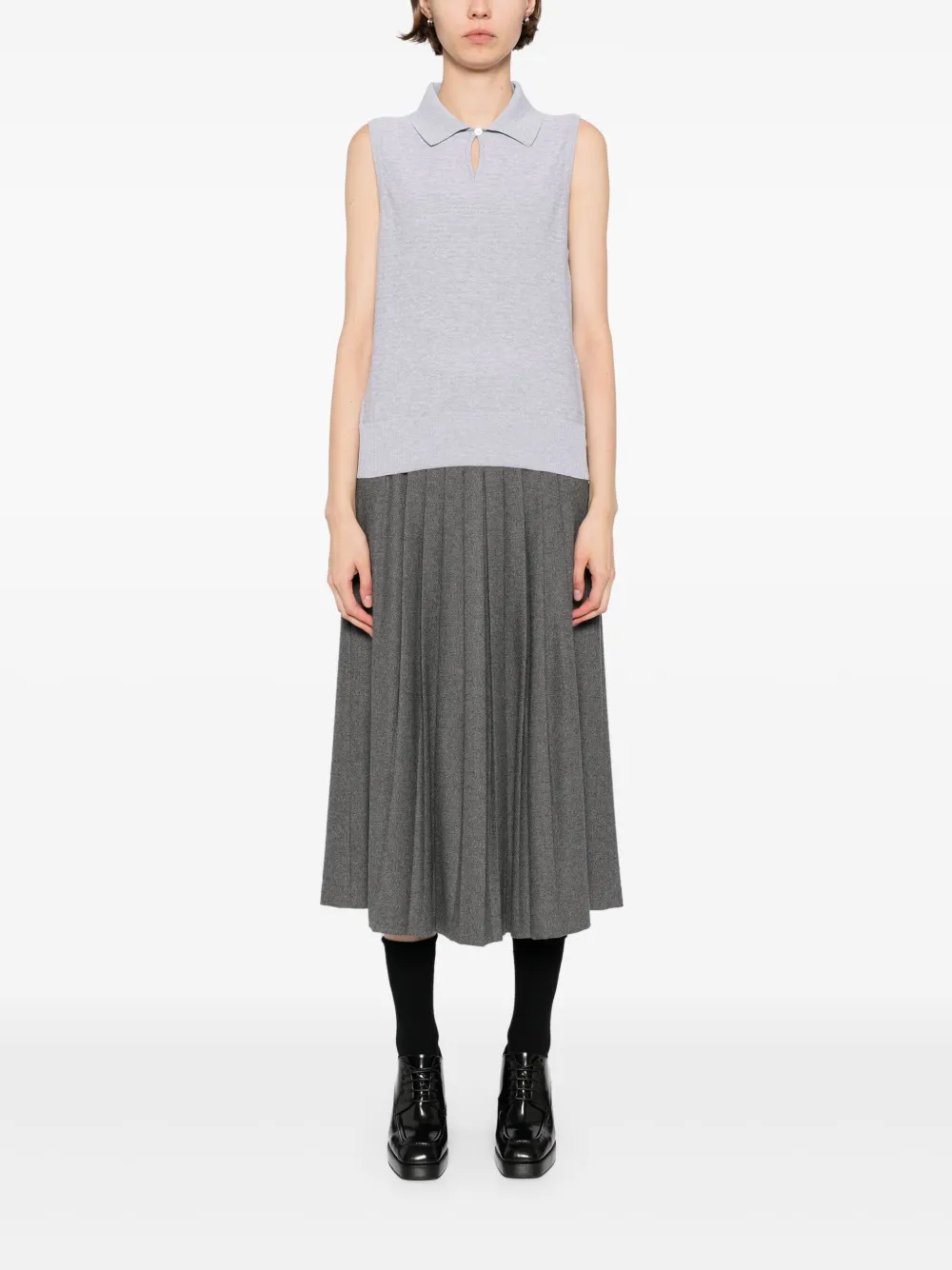 Thom Browne floated-cable polo | Vests & Tank Tops | Image 2
