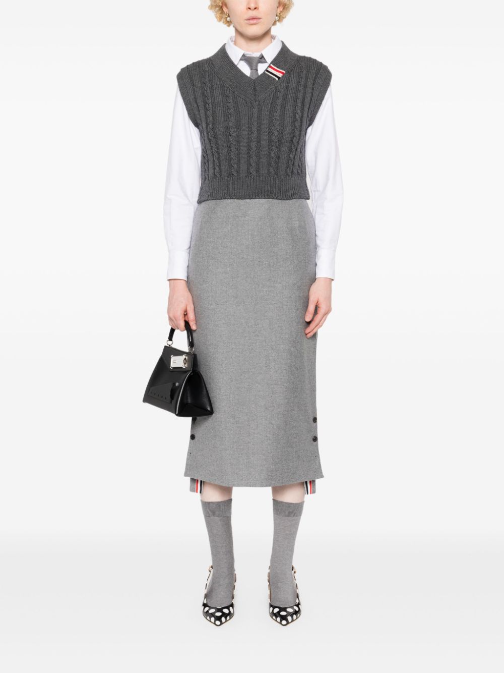 Thom Browne Kabelgebreid vest - Grijs