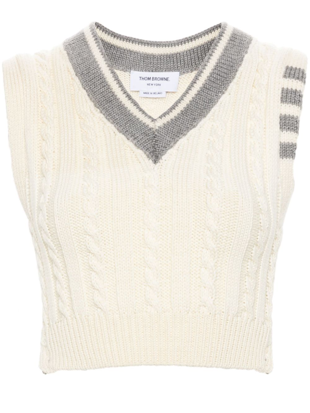 Thom Browne Kabelgebreid vest Wit