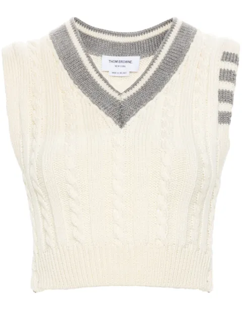 Thom Browne 4-Bar cable-knit vest