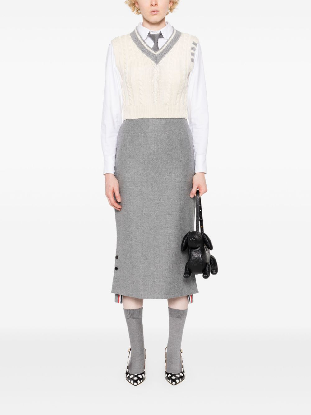 Thom Browne Kabelgebreid vest - Wit