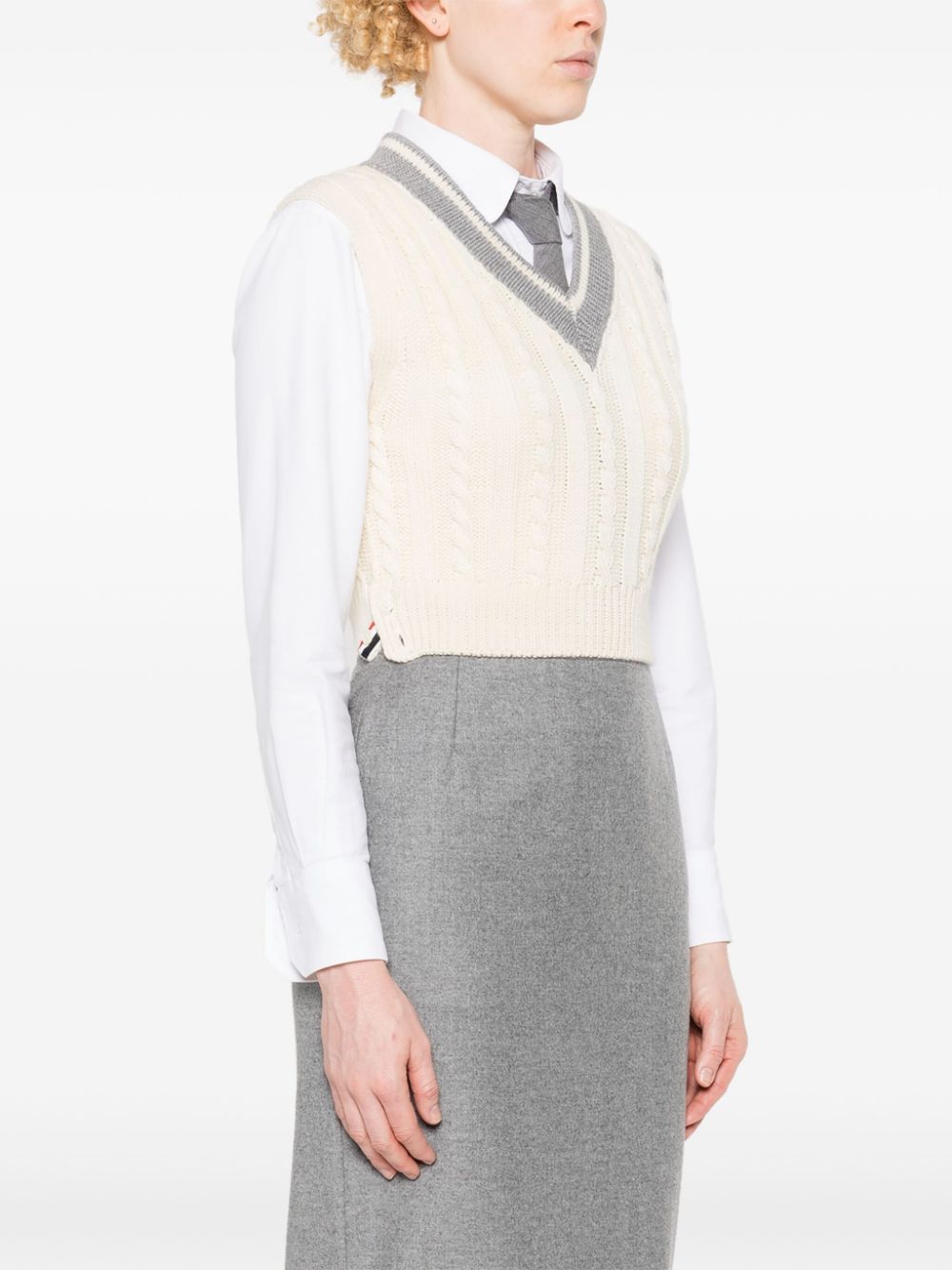 Thom Browne Kabelgebreid vest Wit