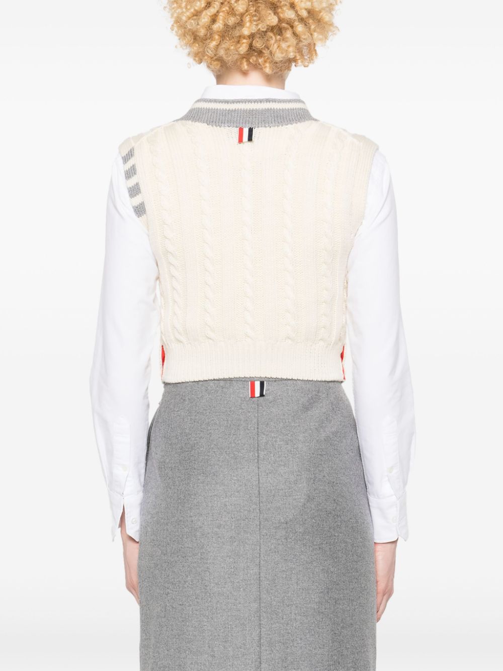 Thom Browne Kabelgebreid vest Wit