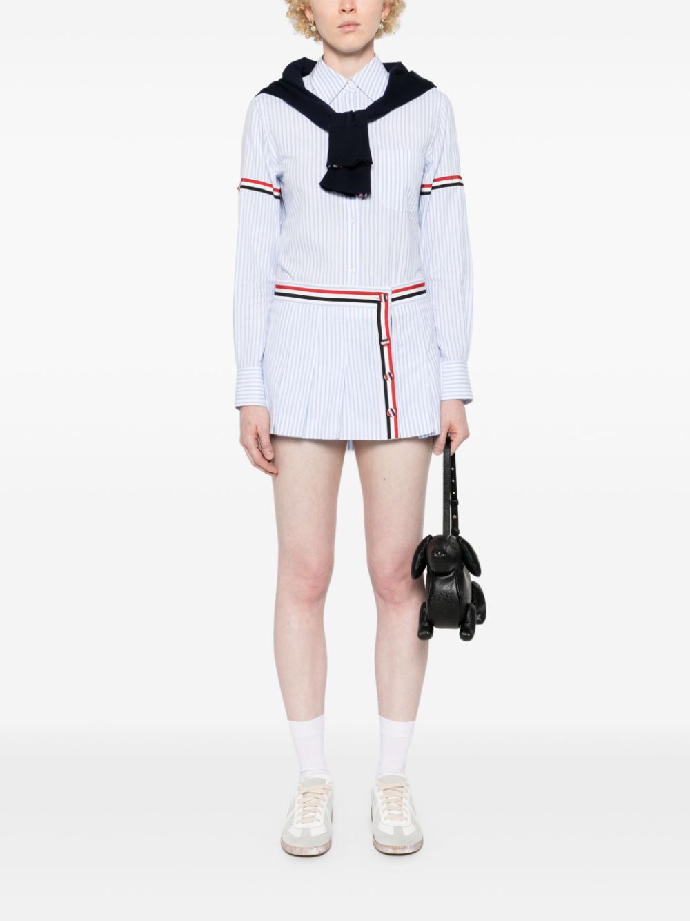 Thom Browne Gestreepte denim blouse - Blauw