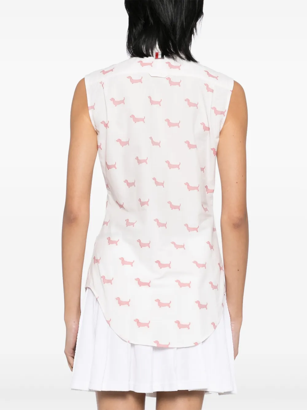 Thom Browne Mouwloze blouse met jacquard 600 RED
