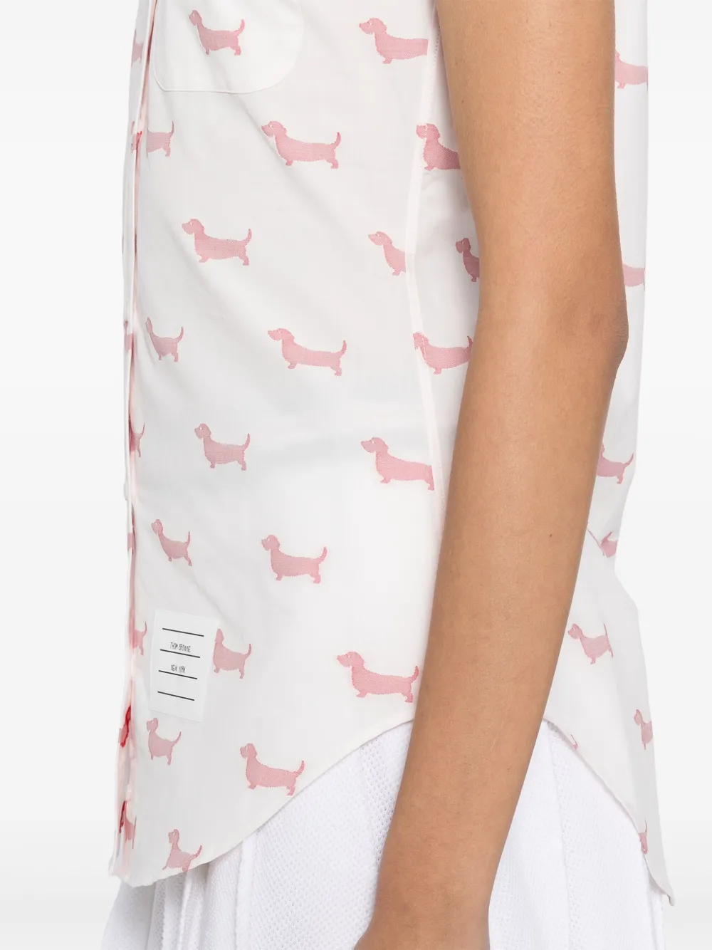Thom Browne Mouwloze blouse met jacquard 600 RED