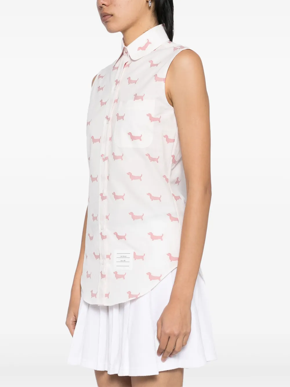 Thom Browne Mouwloze blouse met jacquard 600 RED