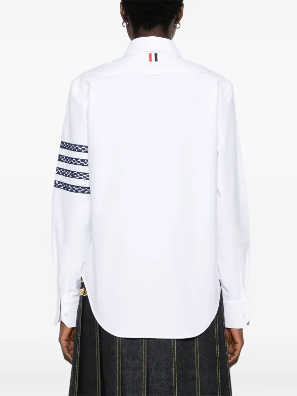 Thom Browne Snake 4-Bar Cotton Shirt | White | FARFETCH