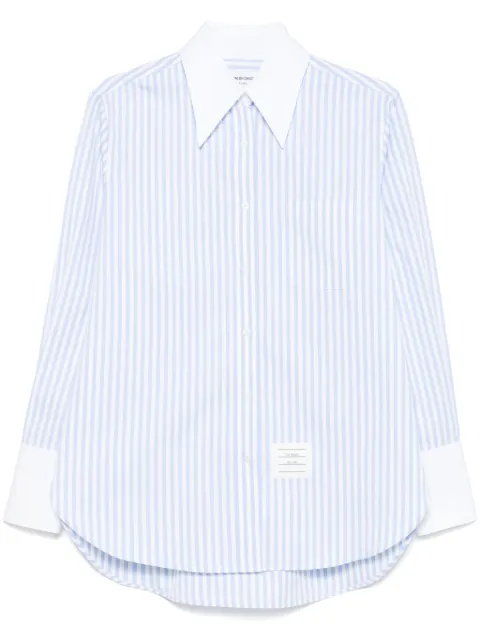 Thom Browne camisa de popelina con rayas estampadas
