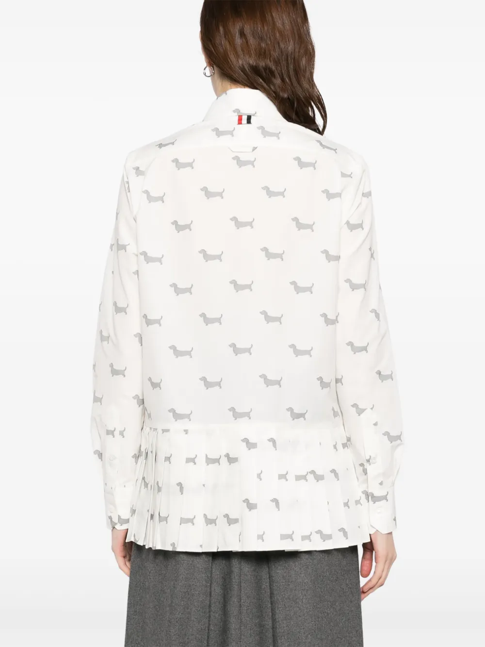 Thom Browne Geplooide blouse 415 NAVY