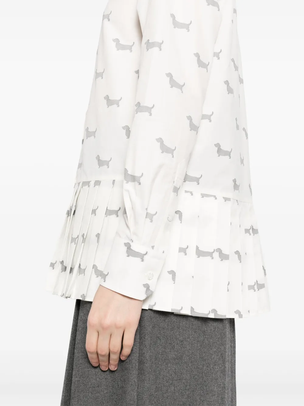 Thom Browne Geplooide blouse 415 NAVY