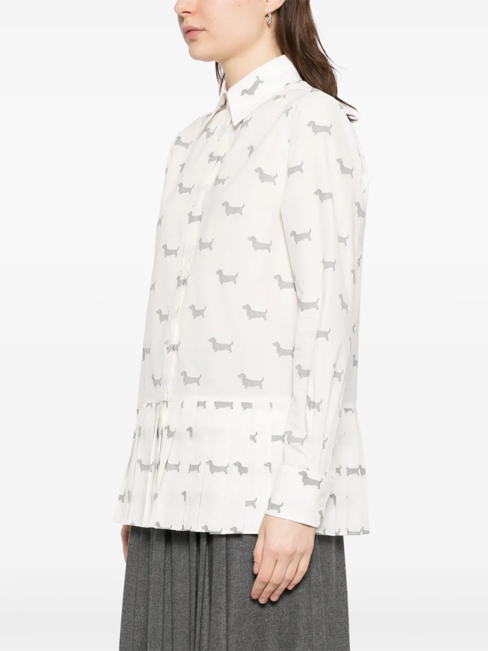 Thom Browne Geplooide blouse 415 NAVY