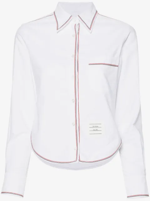 Thom Browne RWB-stripe cropped shirt
