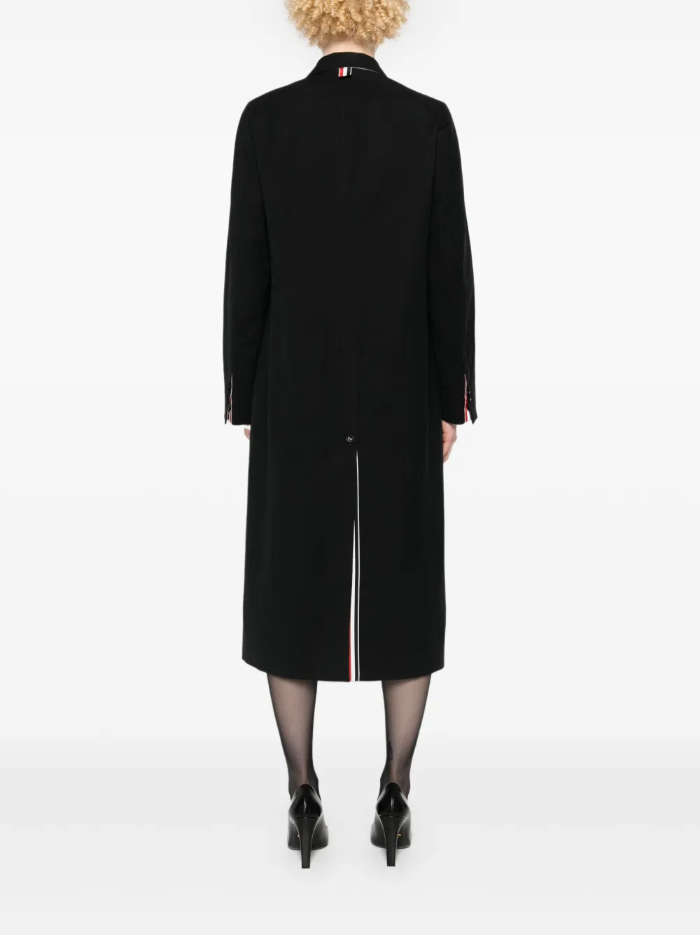 Thom Browne Mantel met enkele rij knopen Zwart