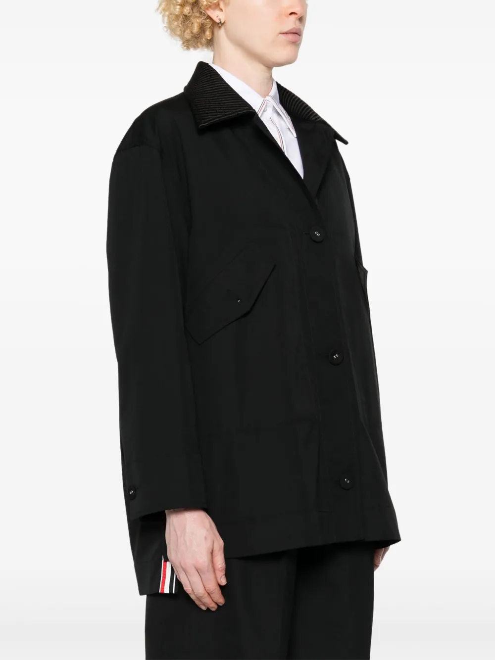 Thom Browne Jas met enkele rij knopen Zwart