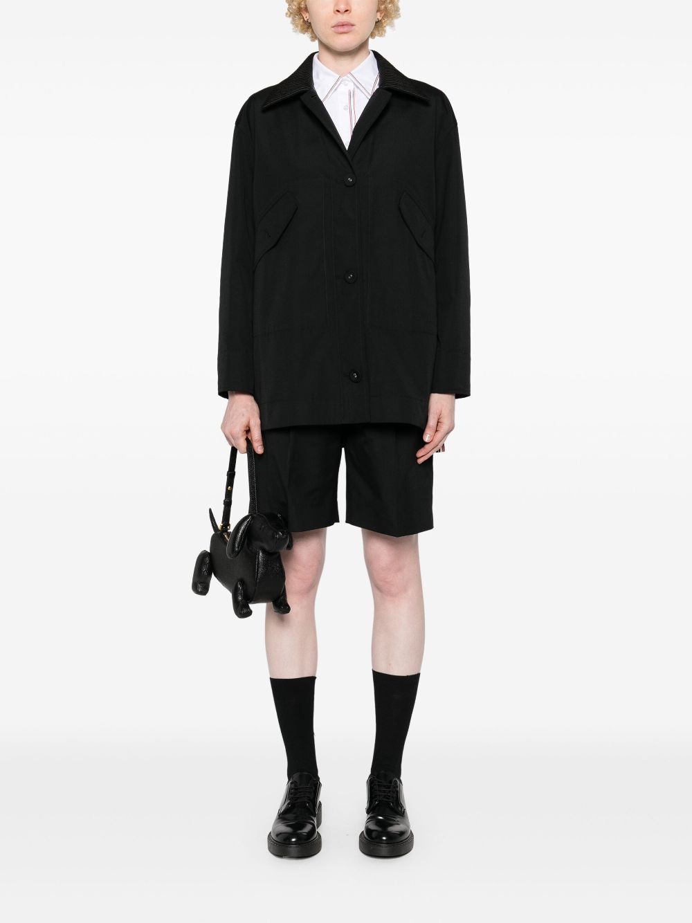 Thom Browne single-breasted coat - Black