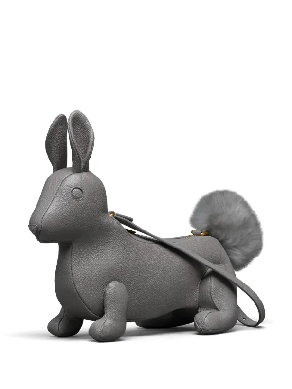 【送料&関税込】Thom Browne Grey Leather Rabbit Top Handle B Thom Browne Grey Leather Rabbit Top Handle Bag | italist