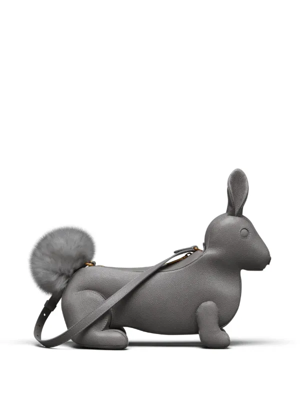 人気【THOM BROWNE】GREY LEATHER RABBIT バッグ Thom Browne Rabbit Shoulder Bag | Grey | FARFETCH