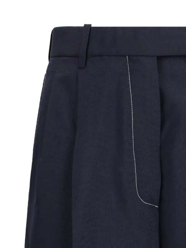 Thom Browne ハイウエスト ストレートパンツ | ブルー | FARFETCH JP