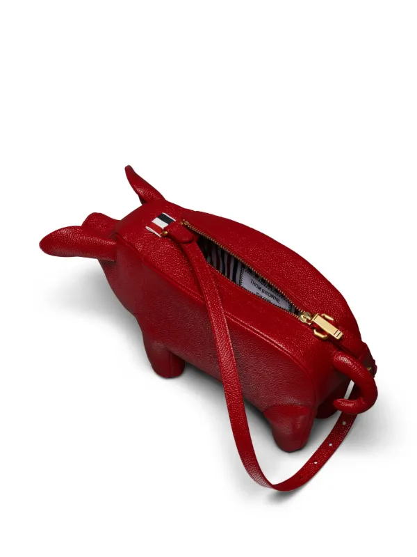ショルダーバッグ・ポシェット THOM BROWNE CANVAS SHOULDER BAG WITH TRICOLOUR DIAGONAL BAND Thom Browne Pig Shoulder Bag | Red | FARFETCH