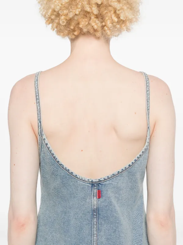hugo denim dress HUGO A-line dress in comfort-stretch denim, Women, Size: XS, blue