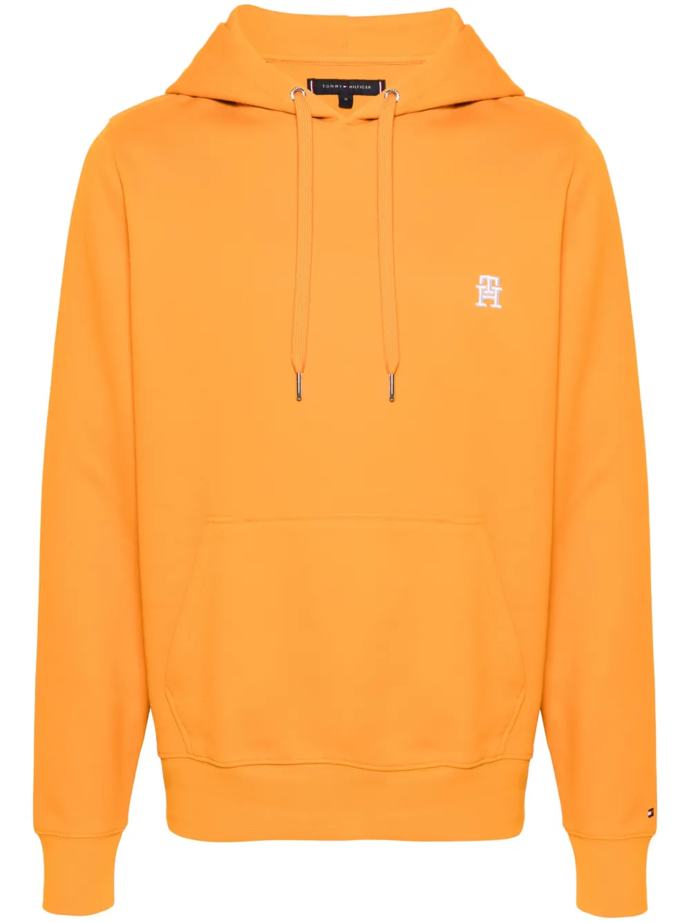 Tommy Hilfiger Logo-embroidered Cotton Blend Hoodie In Orange