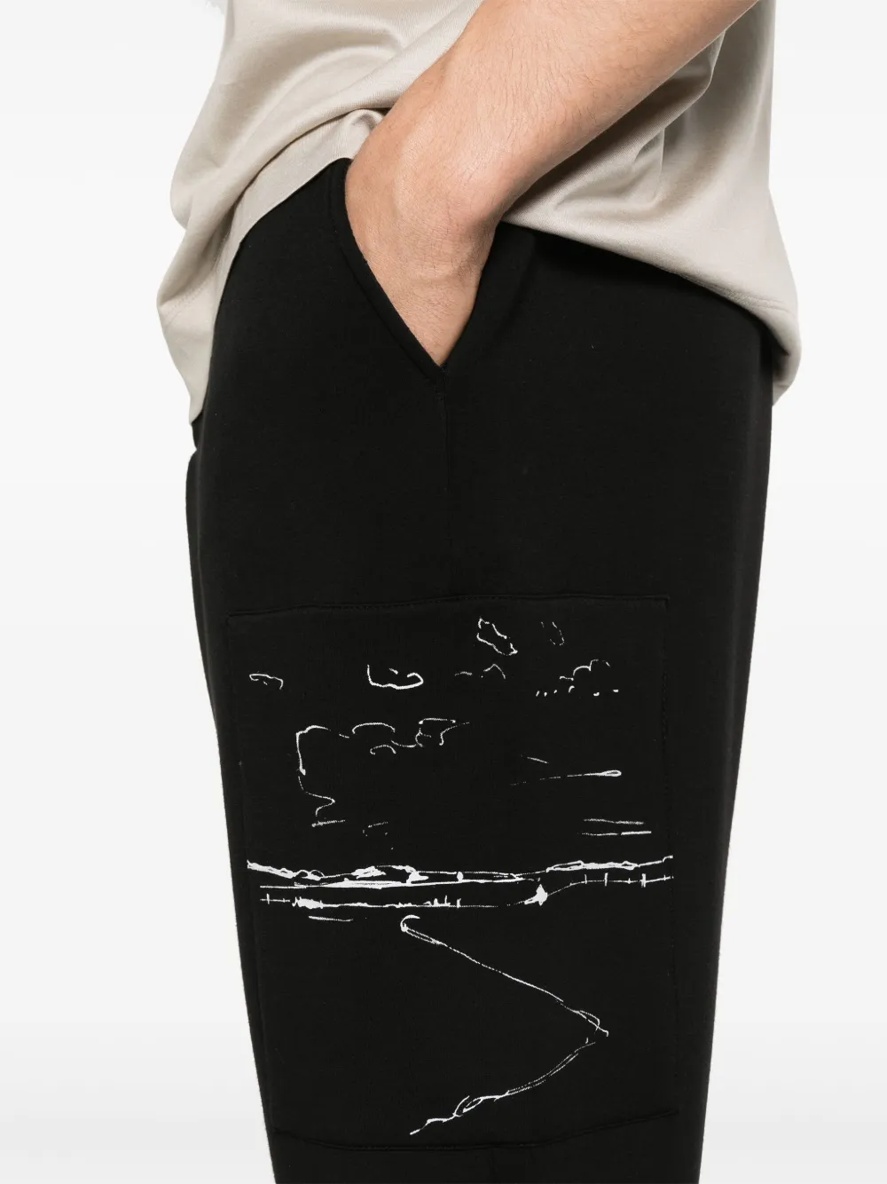 Emporio Armani Trainingsbroek met print Zwart