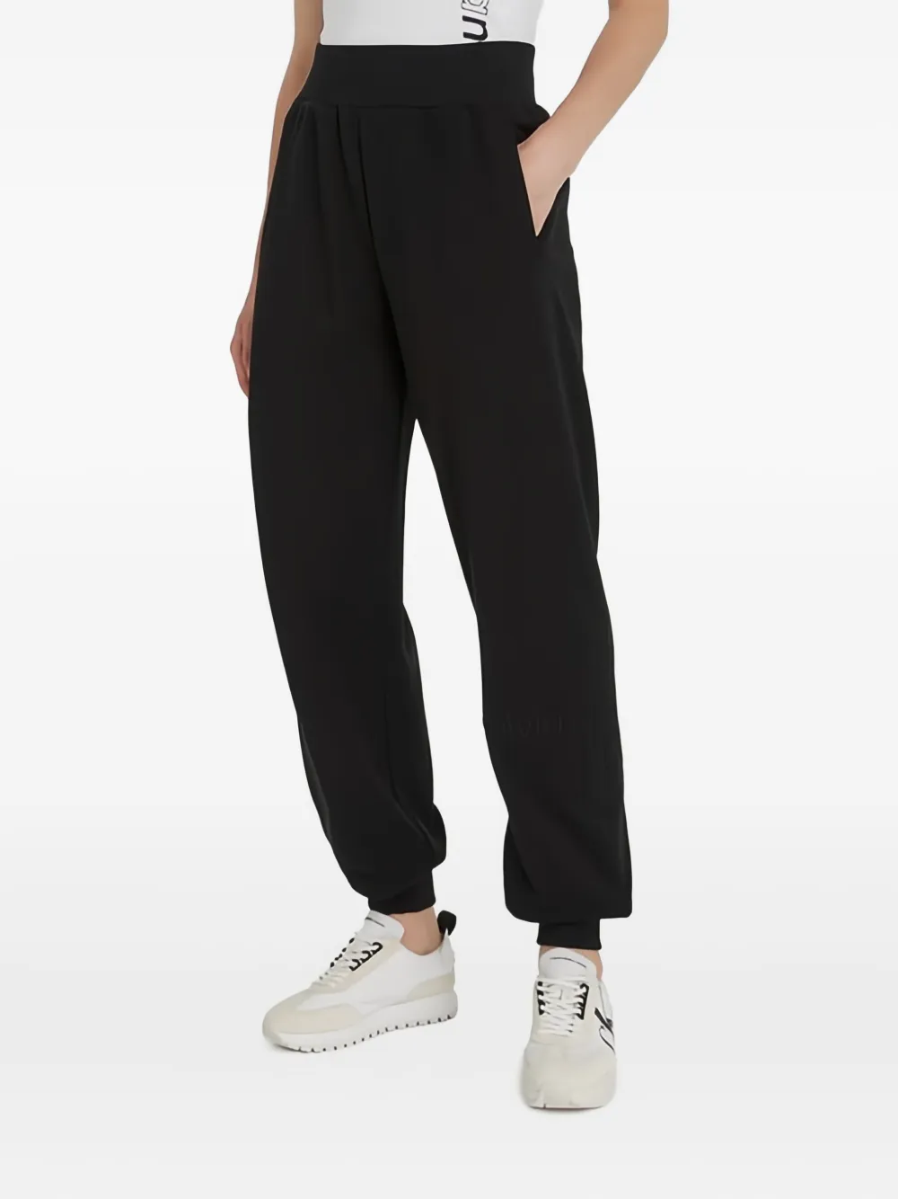 Calvin Klein Jeans Trainingsbroek met elastische taille en cuffs - Zwart