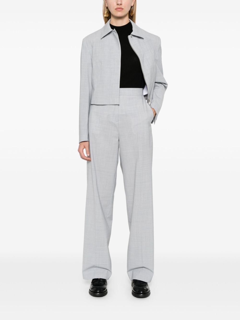 Shop Calvin Klein Long-sleeves Tailored Jacket In Grey