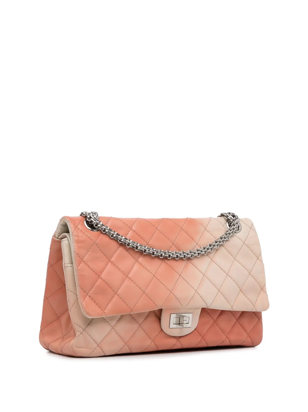 Pre-owned Chanel 2008-2009 Ombre Reissue 225 Double Flap Shoulder Bag In Brown